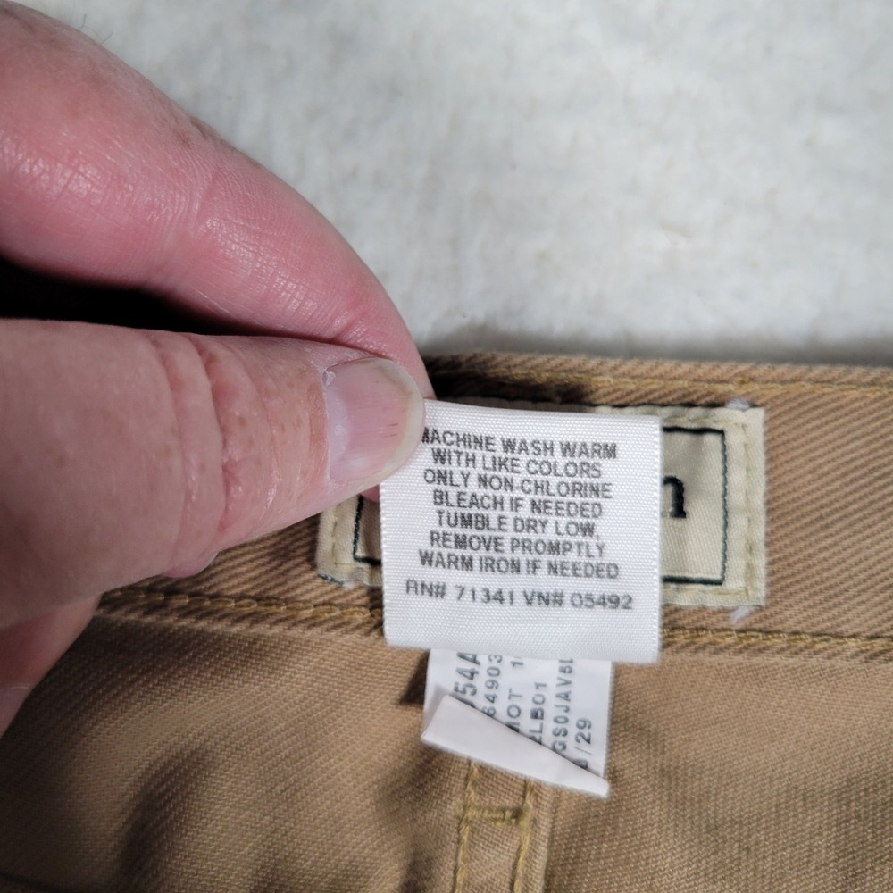 LL Bean Classic Fit Pants Mens 30x29 Khaki Tan 100% Cotton Straight Leg Twill - Picture 7 of 14